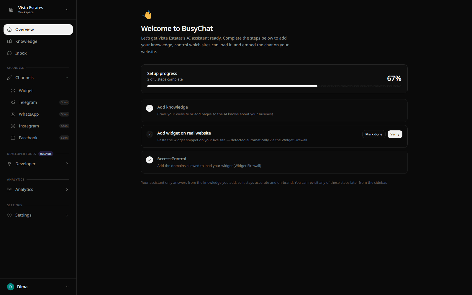 From signup to answering in five minutes
